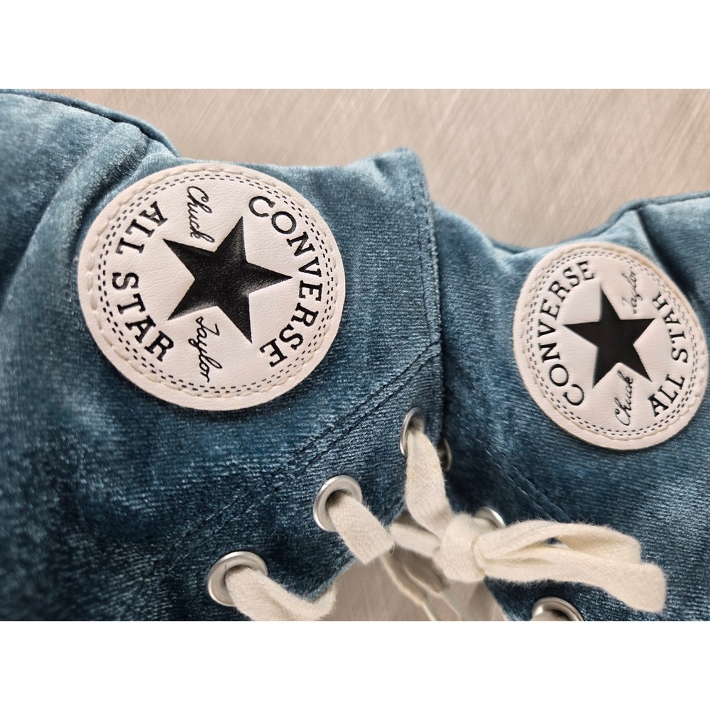 Converse Chuck Taylor All Star Blue Velvet High Top Sneakers 557928F Womens 8 - Picture 7 of 10